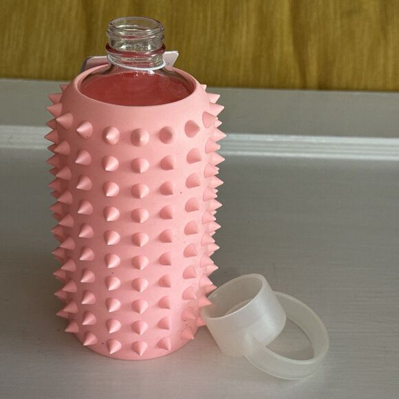 BKR Brand “Little Spiked Elle” Pink - Glass Bottle Top Has Handle 16oz New - Picture 6 of 6